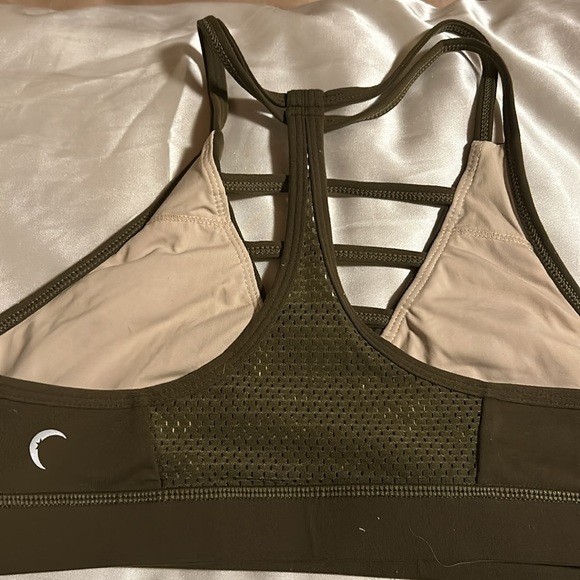 Zyia Olive Green Grid Bra Athletic Racerback Removable Pads Size M - Picture 2 of 4